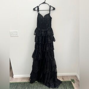 Women’s Black Sequin Side Slit Formal Dress size 8